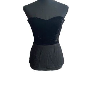 Vintage Jean-Louis Scherrer boutique sweetheart velvet strapless top size 40